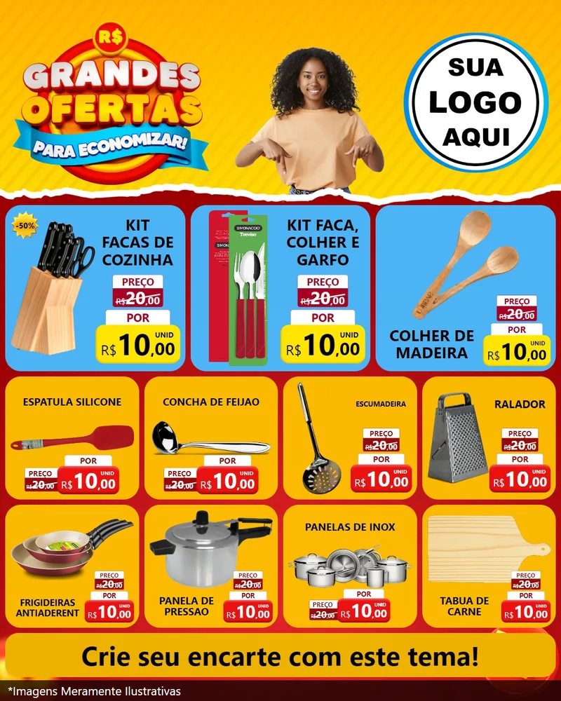 Modelo de Rede Social para Feed Instagram com o tema Grandes Ofertas Para Economizar! para Utilidades Domésticas