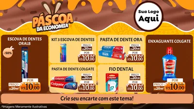 Modelo de TV para TV Horizontal com o tema Páscoa da Economia para Higiene Pessoal