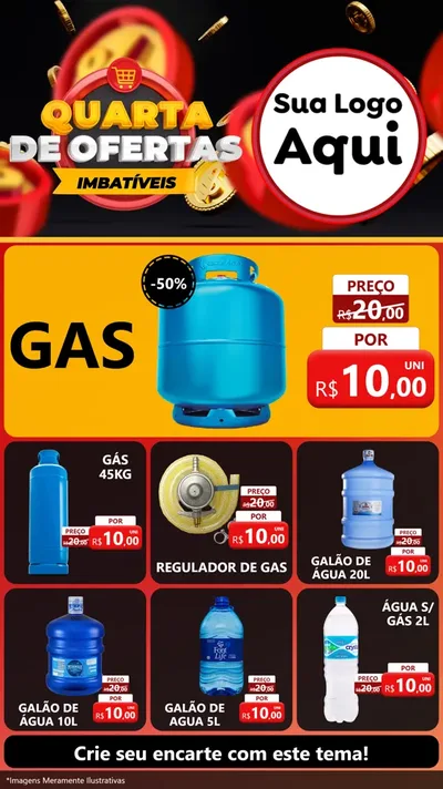 Modelo de Rede Social para Stories com o tema Quarta de Ofertas Imbatíveis para Água e gás