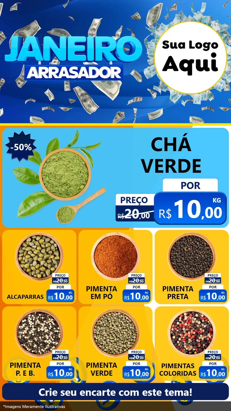 Modelo de Rede Social para Stories com o tema Janeiro Arrasador para Produtos Naturais