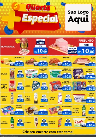 Modelo de Encarte para Encarte A4 Vertical com o tema Quarta Mais Especial para Frios e Laticínios