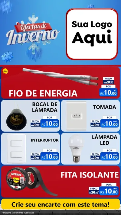 Modelo de TV para TV Vertical com o tema Ofertas de Inverno para Materiais Elétricos