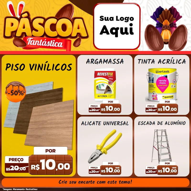 Modelo de Rede Social para Feed Facebook com o tema Páscoa Fantástica para Material para Construção