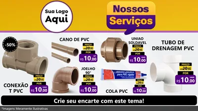 Modelo de TV para TV Horizontal com o tema Nossos Serviços para Tubos e conexões
