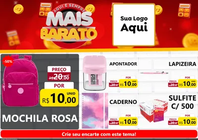 Modelo de Encarte para Encarte A4 Horizontal com o tema Mais Barato para Papelaria