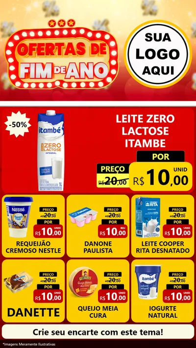Modelo de Rede Social para Stories com o tema Ofertas de Fim de Ano para Frios e Laticínios
