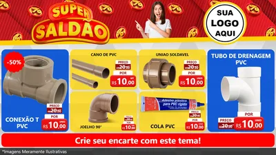 Modelo de TV para TV Horizontal com o tema Super Saldão para Tubos e conexões