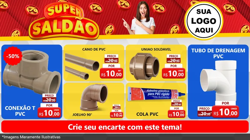 Modelo de TV para TV Horizontal com o tema Super Saldão para Tubos e conexões