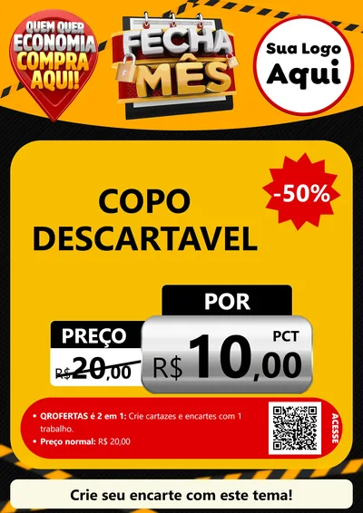 Modelo de Cartaz para Cartaz A4 Vertical com o tema Fecha Mês para Embalagens