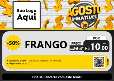 Modelo de Cartaz para Cartaz A4 Horizontal com o tema Agosto imbatível para Assados