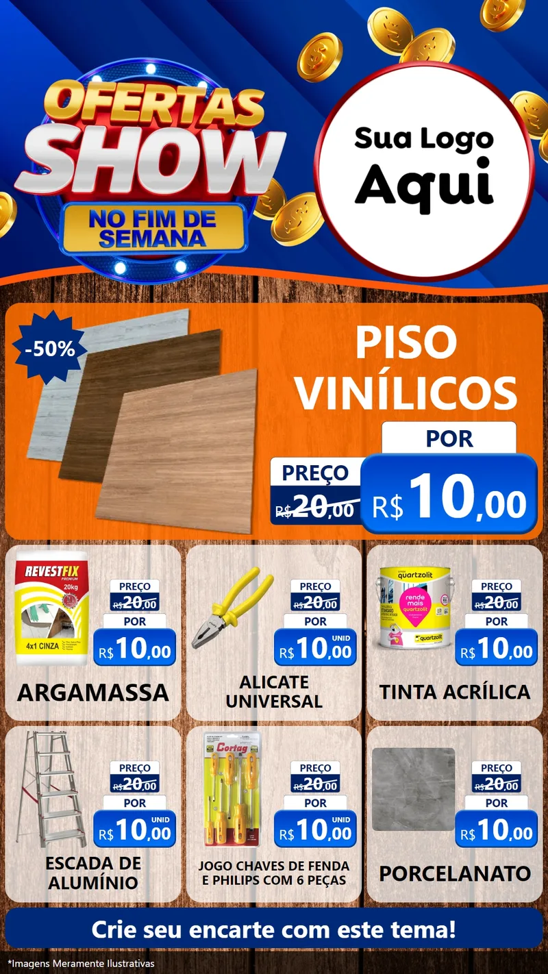 Modelo de Rede Social para Stories com o tema Ofertas Show No Fim De Semana para Material para Construção