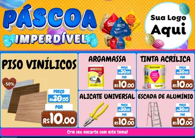 Modelo de Encarte para Encarte A4 Horizontal com o tema Páscoa Imperdível para Material para Construção