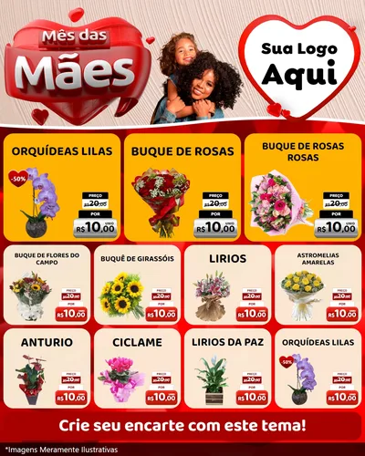 Modelo de Rede Social para Feed Instagram com o tema Mês das Mães para Floricultura e jardim