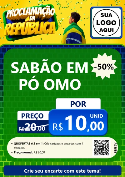 Modelo de Cartaz para Cartaz A4 Vertical com o tema Proclamação da República para Produtos de Limpeza