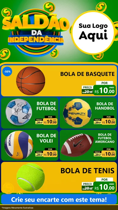 Modelo de TV para TV Vertical com o tema Saldão da Indepêndencia para Artigos Esportivos