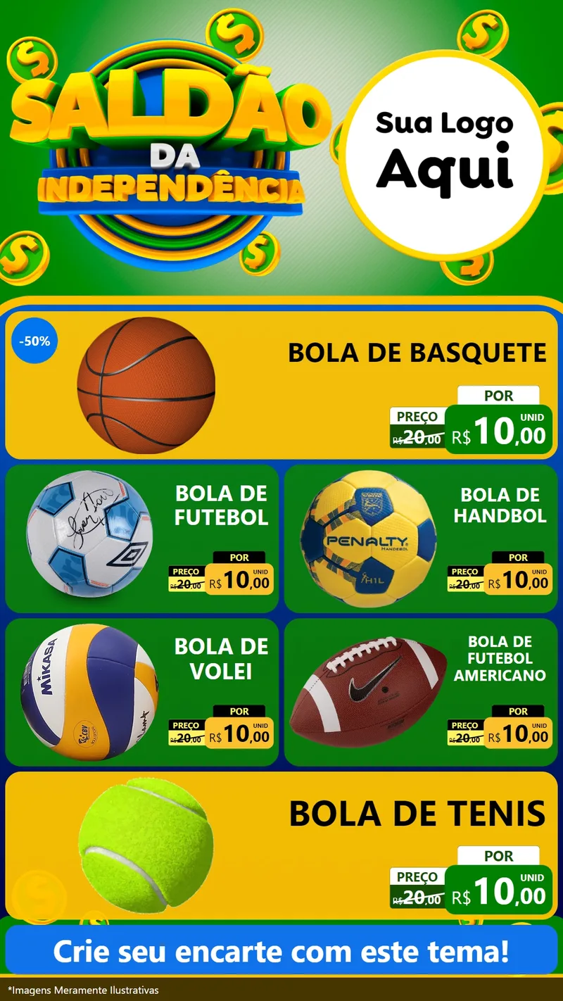 Modelo de TV para TV Vertical com o tema Saldão da Indepêndencia para Artigos Esportivos