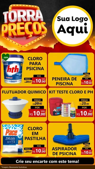 Modelo de Rede Social para Stories com o tema Torra Preços para Produtos para Piscina