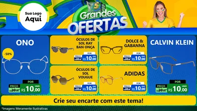 Modelo de TV para TV Horizontal com o tema Grandes Ofertas para Óticas