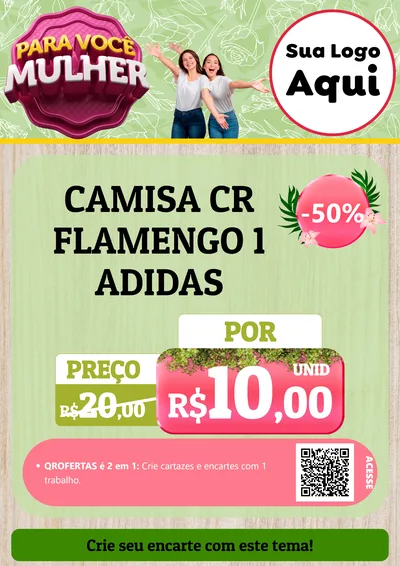Modelo de Cartaz para Cartaz A4 Vertical com o tema Para Você Mulher para Roupas e acessórios