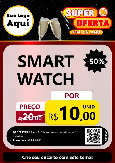 Modelo de Cartaz para Cartaz A4 Vertical com o tema Super Oferta Fim de Ano para Informática