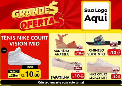 Modelo de Encarte para Encarte A4 Horizontal com o tema Grandes Ofertas para Calçados