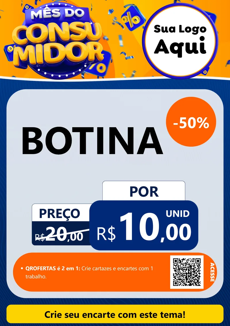 Modelo de Cartaz para Cartaz A4 Vertical com o tema Mês do Consumidor para Agropecuária