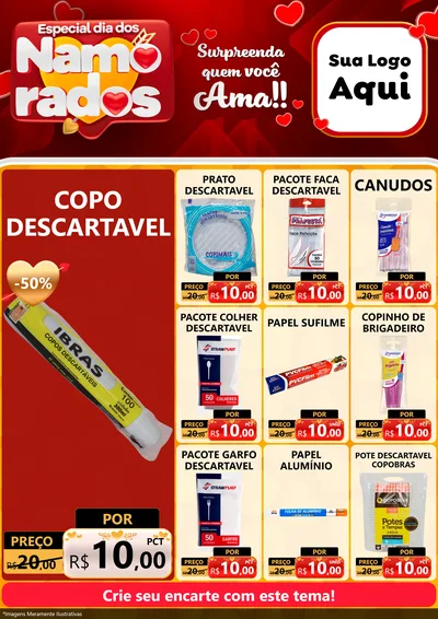Modelo de Encarte para Encarte A4 Vertical com o tema Especial Dia dos Namorados para Embalagens