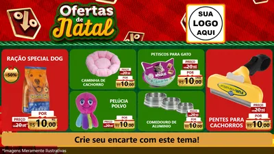 Modelo de TV para TV Horizontal com o tema Ofertas de Natal para Pet Shop