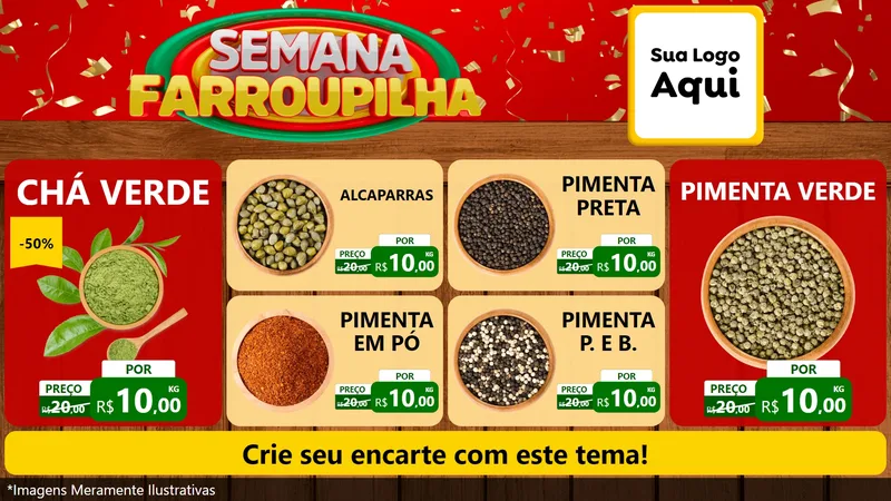Modelo de TV para TV Horizontal com o tema Semana Farroupilha para Produtos Naturais