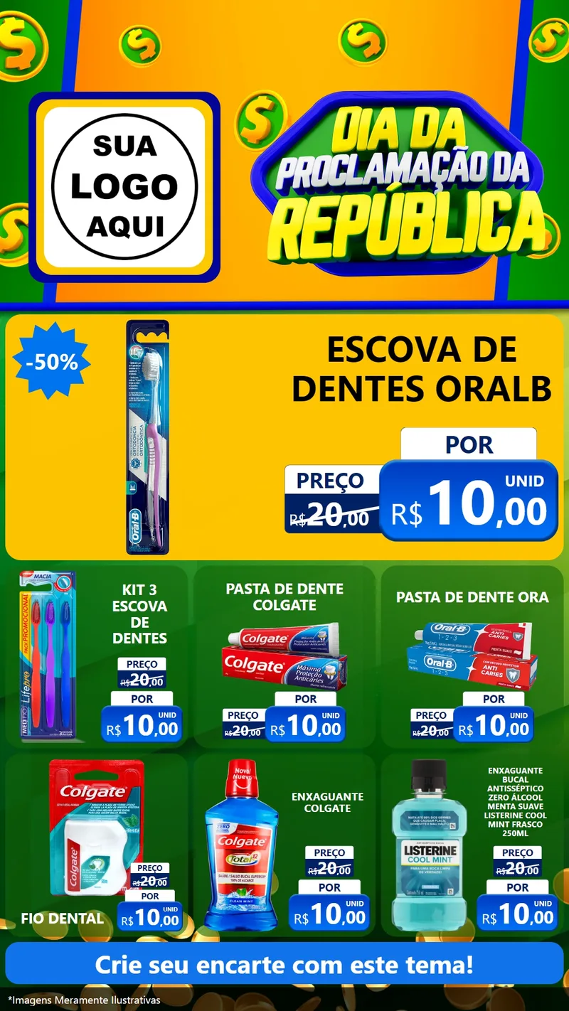 Modelo de Rede Social para Stories com o tema Dia Da Proclamação da República para Higiene Pessoal