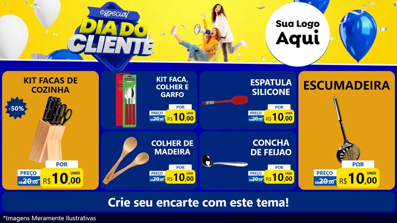 Modelo de TV para TV Horizontal com o tema Especial Dia do Cliente para Utilidades Domésticas