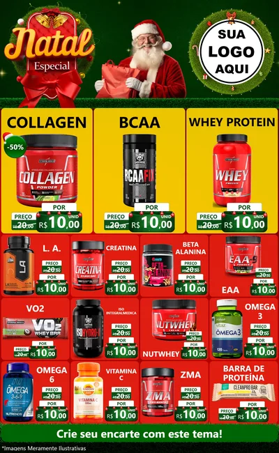 Modelo de Encarte para Encarte Grande com o tema Natal Especial para Suplementos alimentares