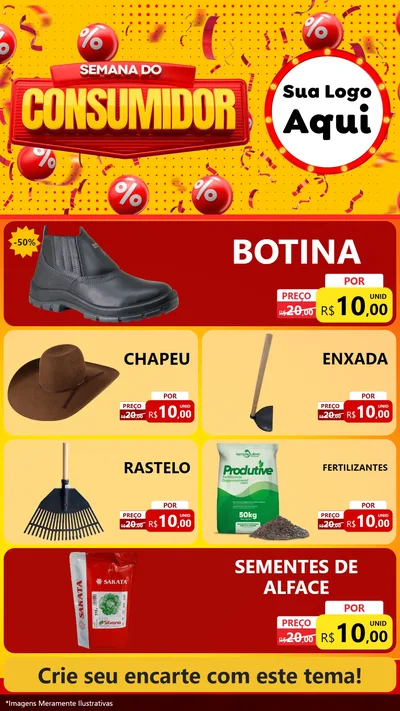 Modelo de TV para TV Vertical com o tema Semana do Consumidor para Agropecuária