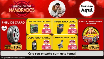 Modelo de TV para TV Horizontal com o tema Especial Dia Dos Namorados para Auto peças