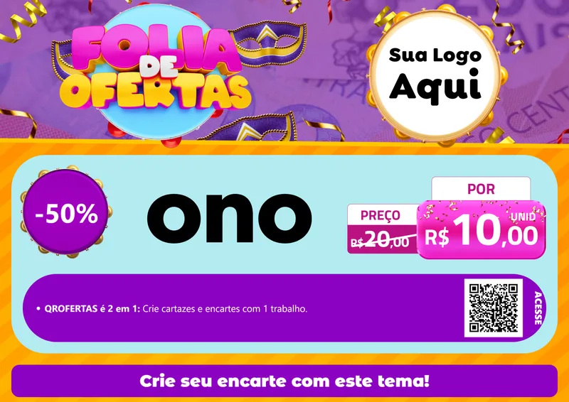 Modelo de Cartaz para Cartaz A4 Horizontal com o tema Folia de Ofertas para Óticas