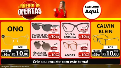 Modelo de TV para TV Horizontal com o tema Janeiro de Ofertas para Óticas