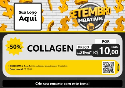 Modelo de Cartaz para Cartaz A4 Horizontal com o tema Setembro Imbatível para Suplementos alimentares