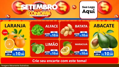 Modelo de TV para TV Horizontal com o tema Operação Setembro Com Muita Economia para Hortifrúti