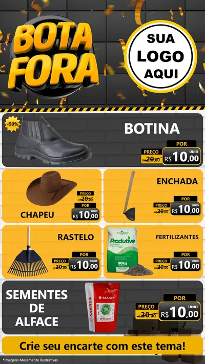 Modelo de TV para TV Vertical com o tema Bota Fora para Agropecuária