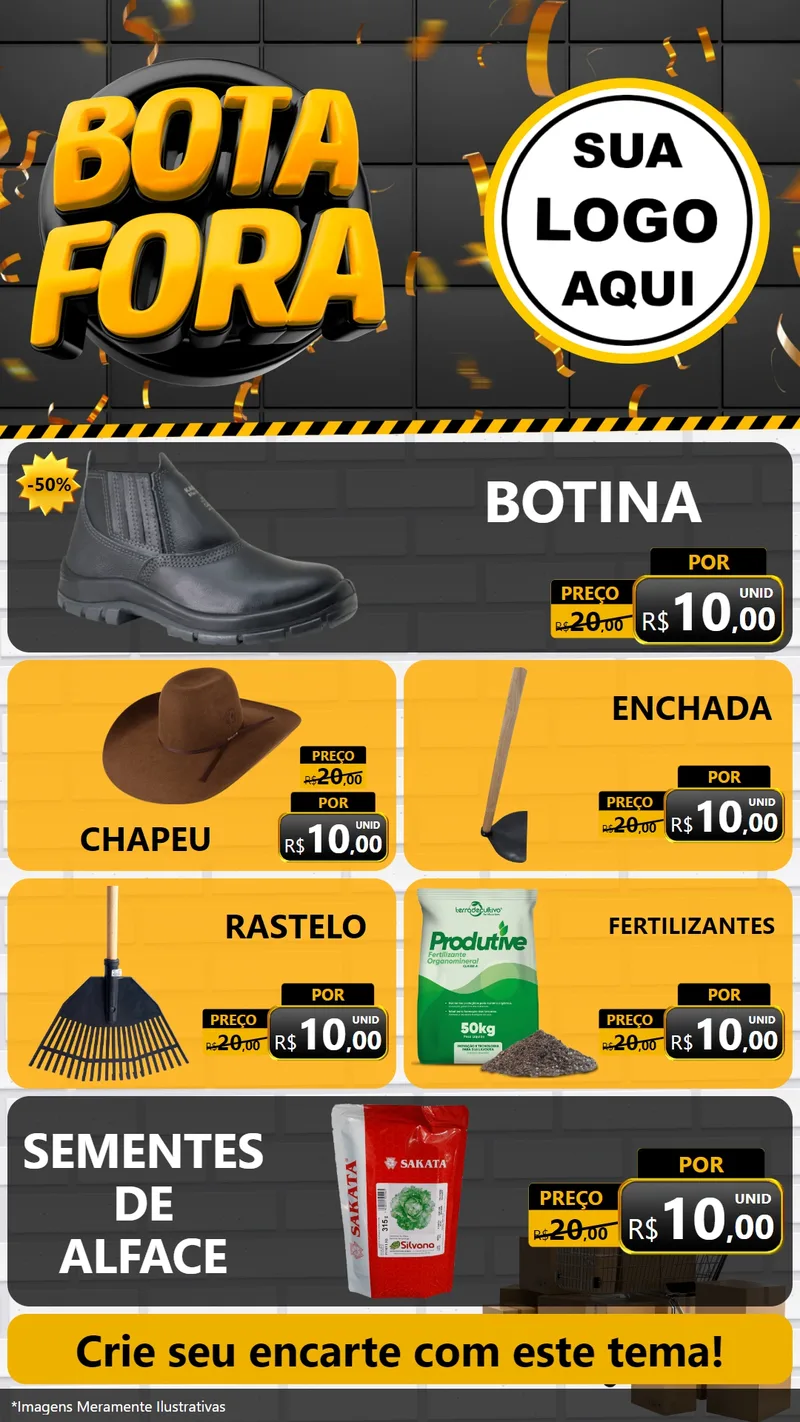 Modelo de TV para TV Vertical com o tema Bota Fora para Agropecuária
