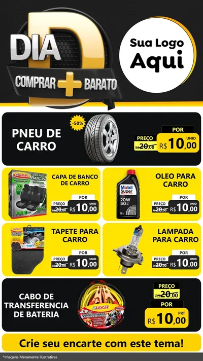 Modelo de TV para TV Vertical com o tema Dia D Mais Economia para Auto peças