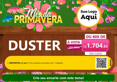 Modelo de Cartaz para Cartaz A4 Horizontal com o tema Mês da Primavera para Concessionaria de Carros