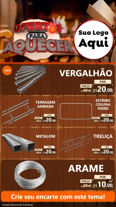 Modelo de TV para TV Vertical com o tema Ofertas Para Aquecer para Ferragens