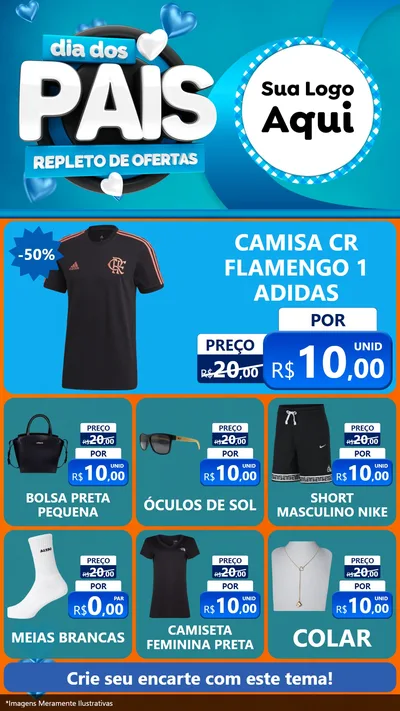Modelo de Rede Social para Stories com o tema Dia Dos Pais Repleto de Ofertas para Roupas e acessórios