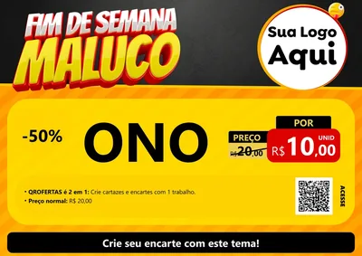 Modelo de Cartaz para Cartaz A4 Horizontal com o tema Final de Semana Maluco para Óticas