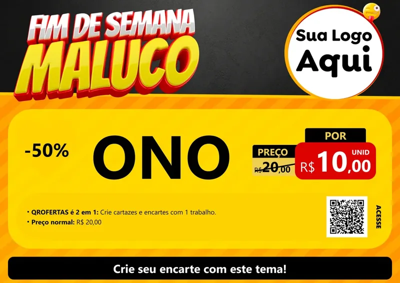Modelo de Cartaz para Cartaz A4 Horizontal com o tema Final de Semana Maluco para Óticas