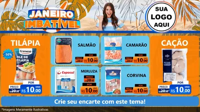 Modelo de TV para TV Horizontal com o tema Janeiro Imbatível para Peixaria