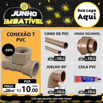 Modelo de Rede Social para Feed Facebook com o tema Junho Imbatível para Tubos e conexões