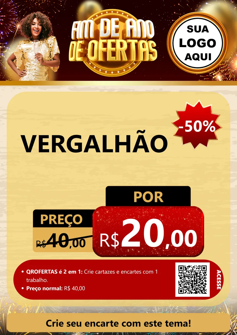Modelo de Cartaz para Cartaz A4 Vertical com o tema Fim de Ano de Ofertas para Ferragens