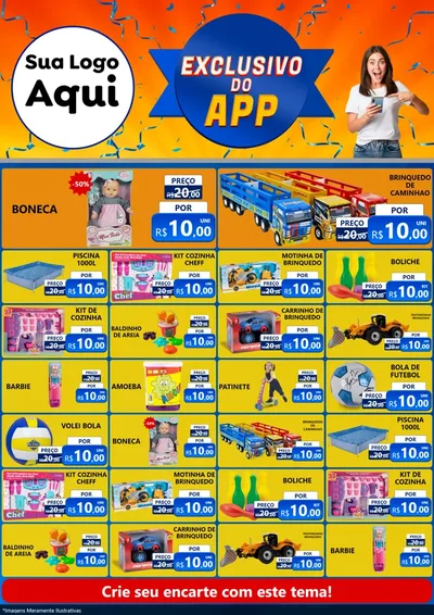 Modelo de Encarte para Encarte A4 Vertical com o tema Exclusivo do Aplicativo para Brinquedos